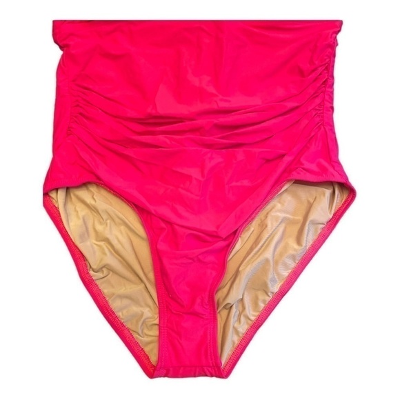 Athena Women's Solid Twist Bandeau One-Piece In Rose - Picture 4 of 12